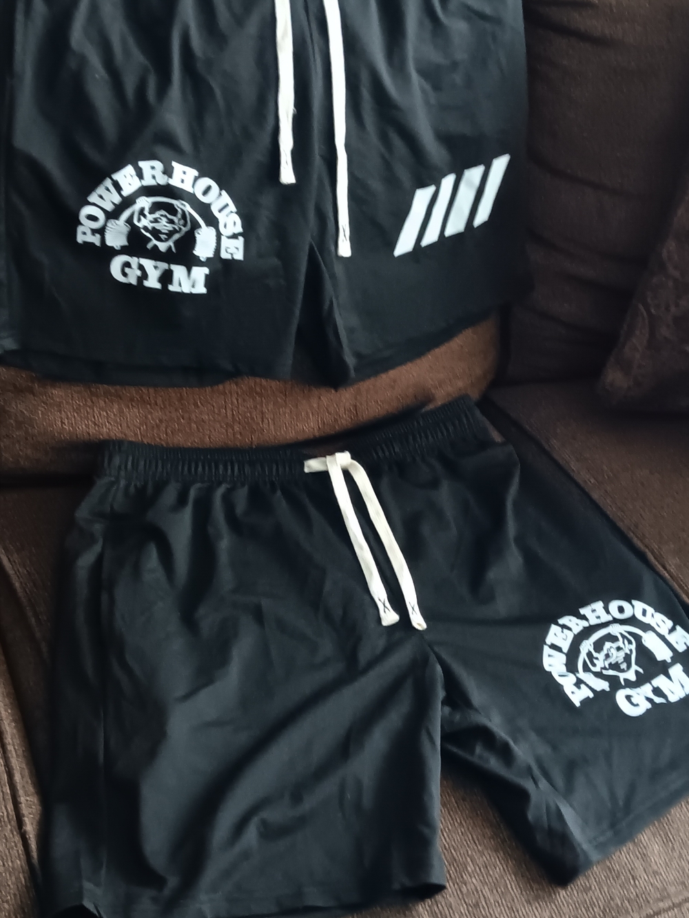 Black Athletic Training Shorts with Drawstring